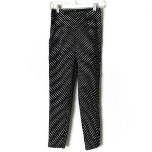 Black Skinny Ankle Pants Black White Diamonds Pull On Pants Chocolate US…